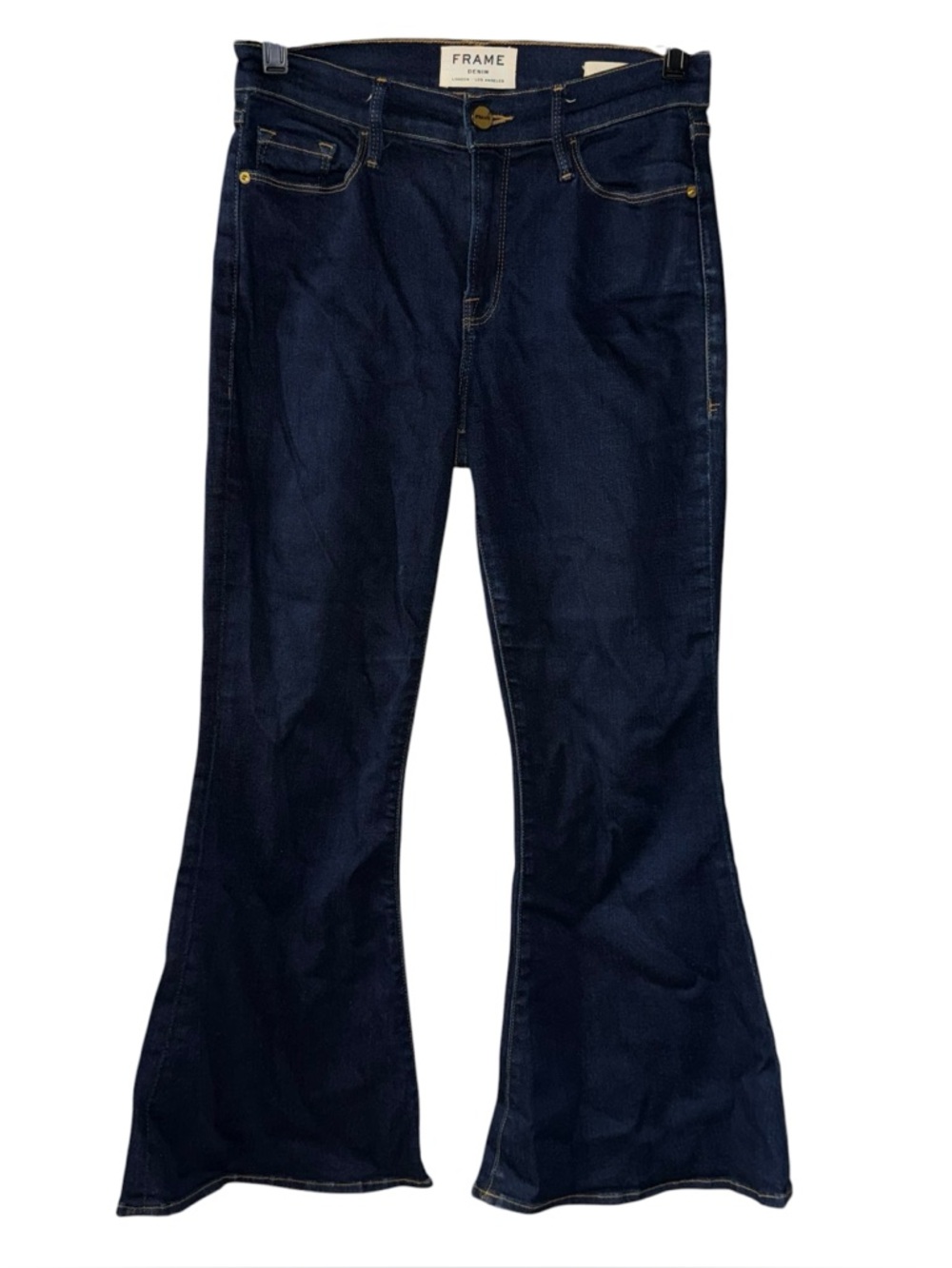 FRAME Denim Le Bell Flare Jeans Size 26 Dark Indigo Blue